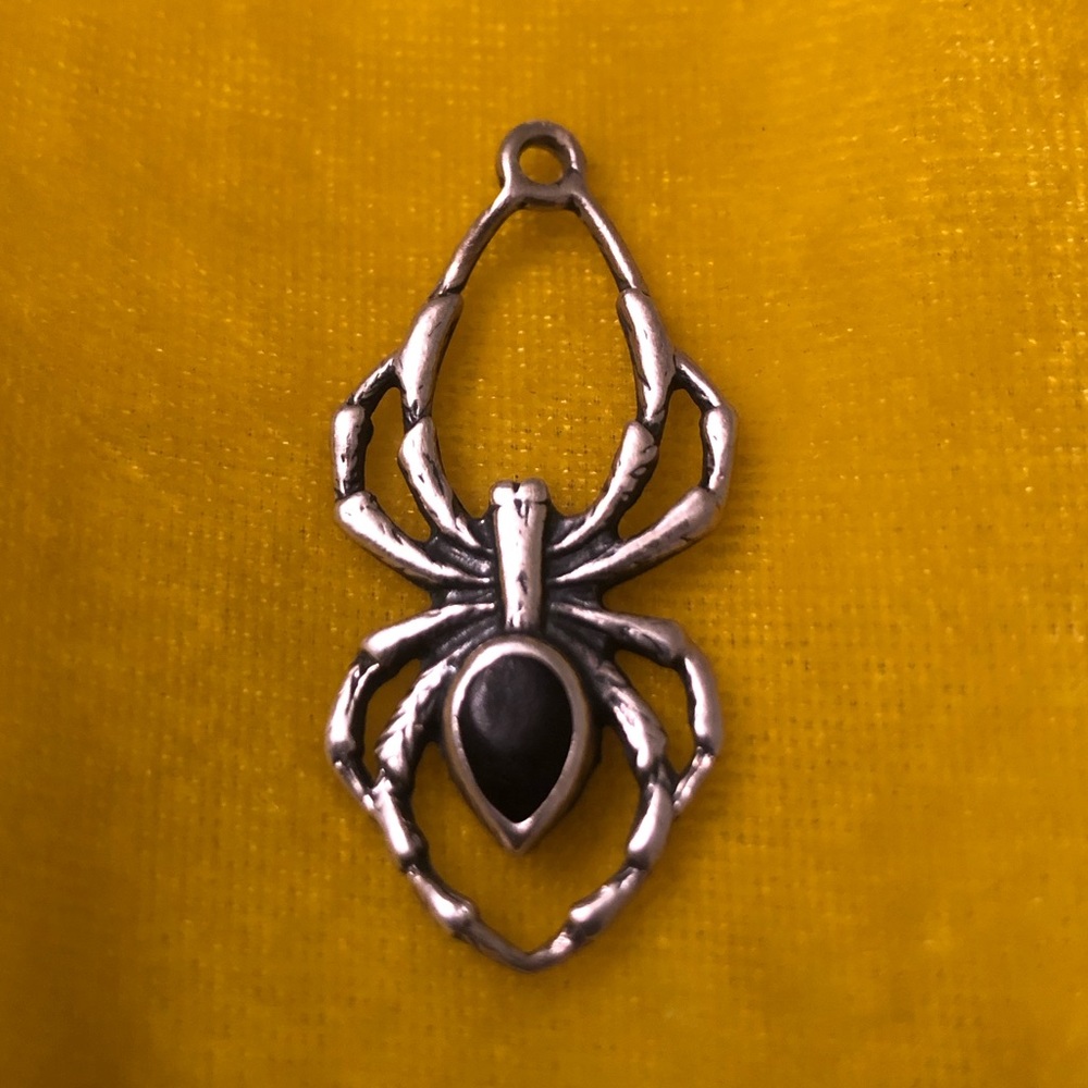 Sterling silver spider pendant